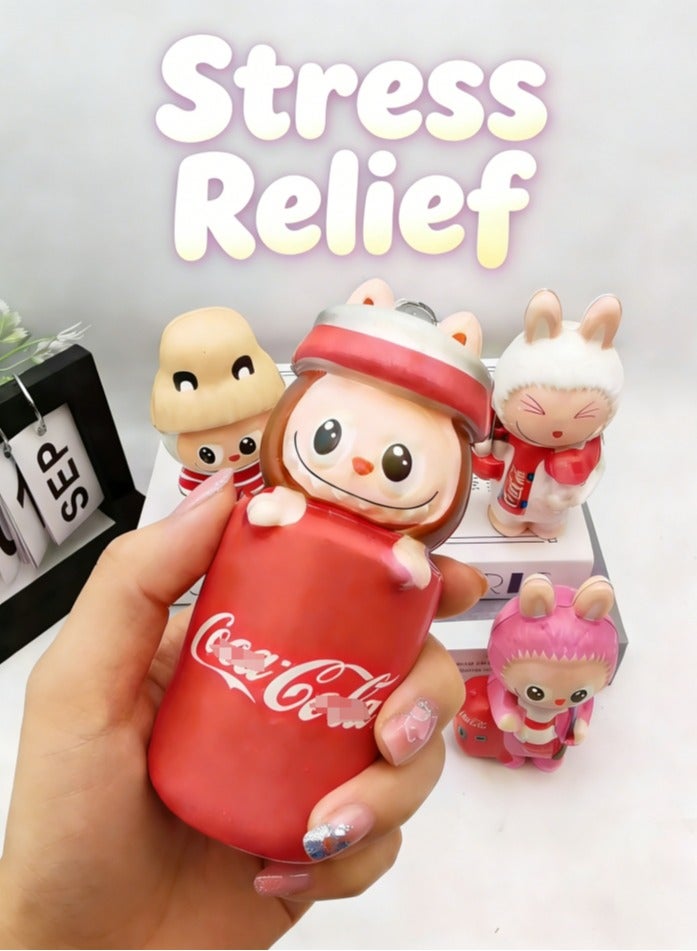 LABUBU C patten Squishy Toys, Novelty Decompress Toys, Squeeze Stress Ball Pinch Cute Sensory Toys for Relieving Fidget Rising Character Shaped Novelty Things Birthdays Cosplay Party Opp Packaging Gift Decorations - Image 3